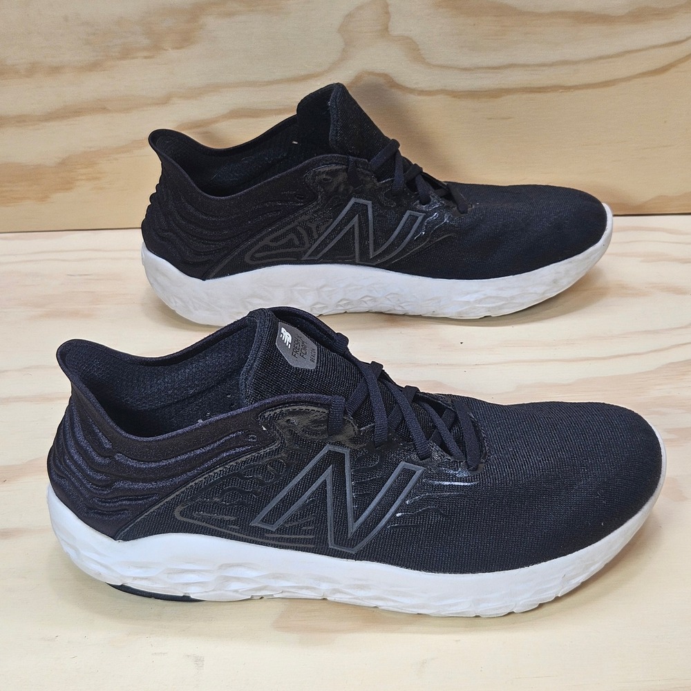 New Balance Fresh Foam Beacon v3 Mens Running Shoes Black White MBECNBW3 Size 12